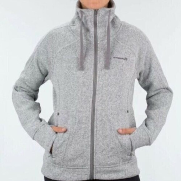 Avalanche Jackets & Blazers - Avalanche Gray Polyester Women's Long Sleeve Turtleneck Knit Jacket Sz M